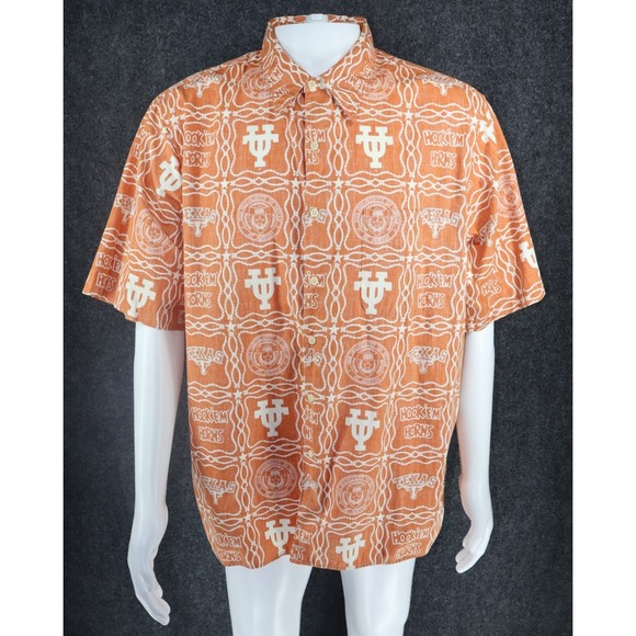 reyn spooner Other - Reyn Spooner Shirt Men XL Orange Texas Longhorns UT Hook Em Horns Inside Out
